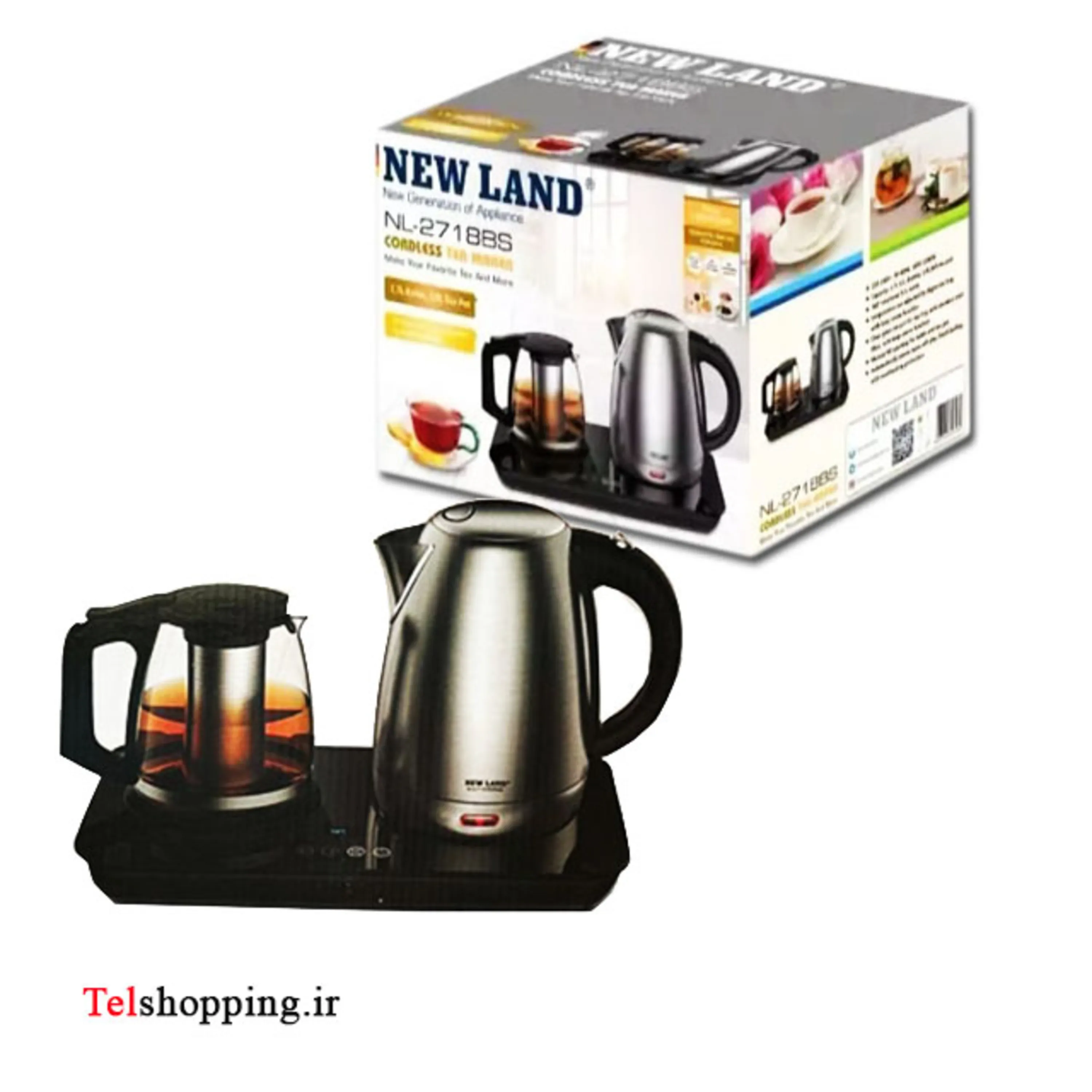 چای ساز کنار همی استیل نیولند مدل NL2718BS